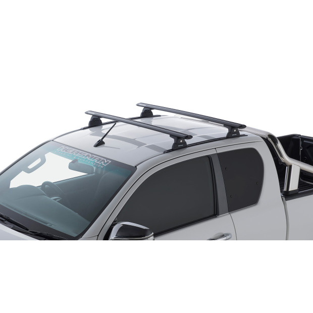 Kit 2 barres de toit noires RHINO-RACK Vortex RLT600 Trackmount • JA9126 