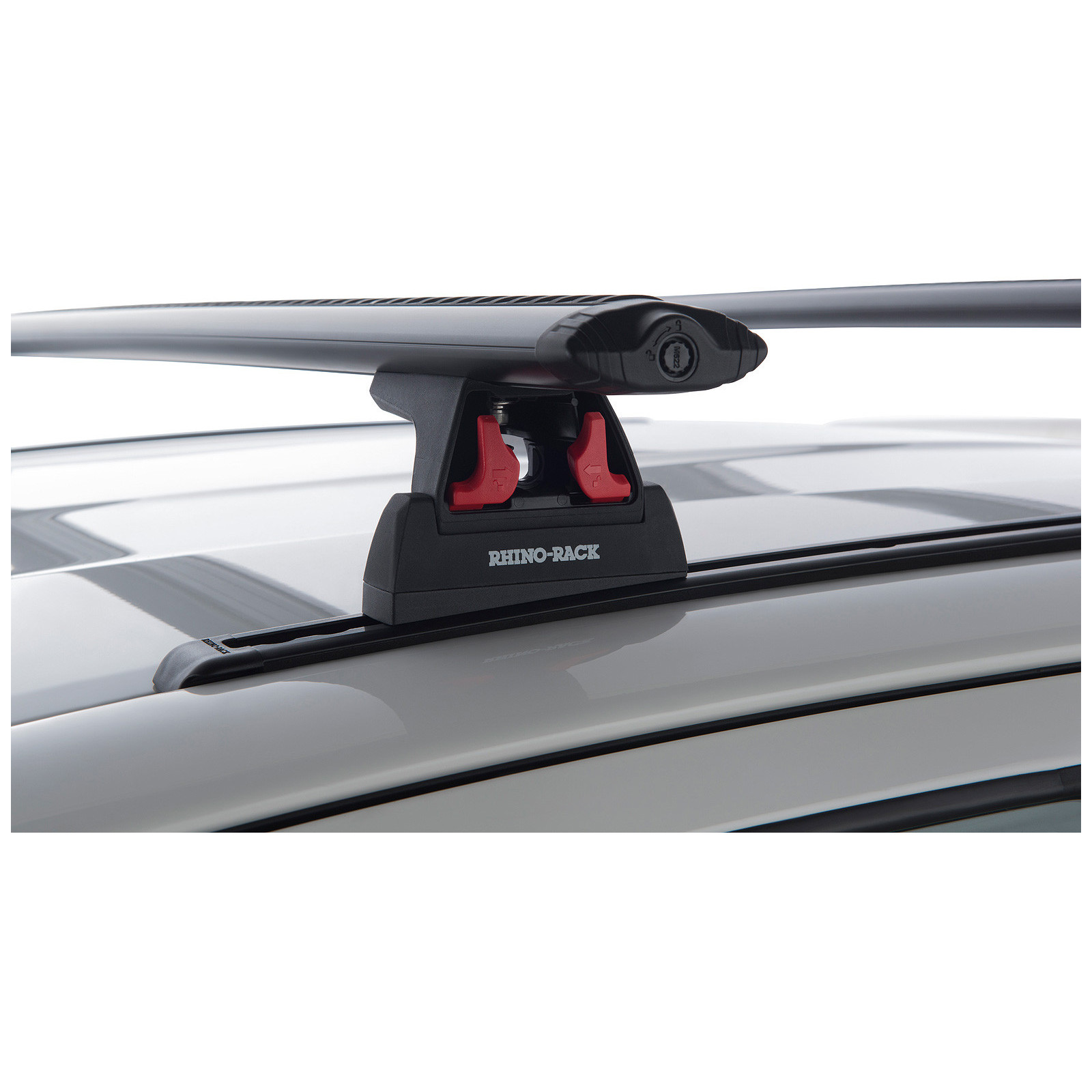 Kit 2 barres de toit noires RHINO-RACK Vortex RLT600 Trackmount • JA9126 