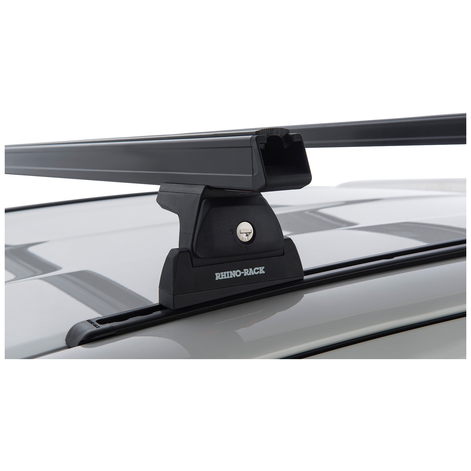 Kit 2 barres de toit noires RHINO-RACK Heavy Duty RLT600 Trackmount • JA9128 