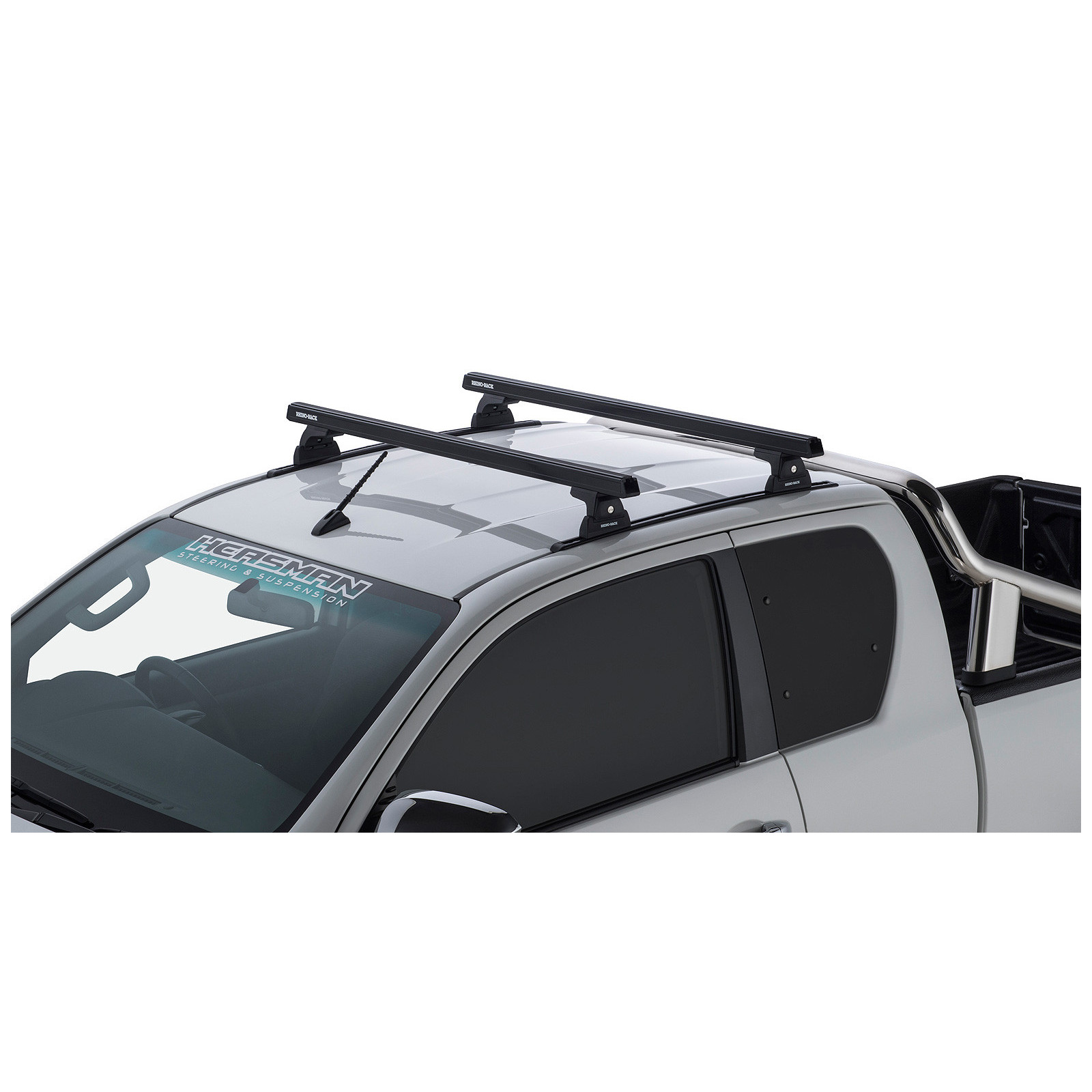 Kit 2 barres de toit noires RHINO-RACK Heavy Duty RLT600 Trackmount • JA9128 