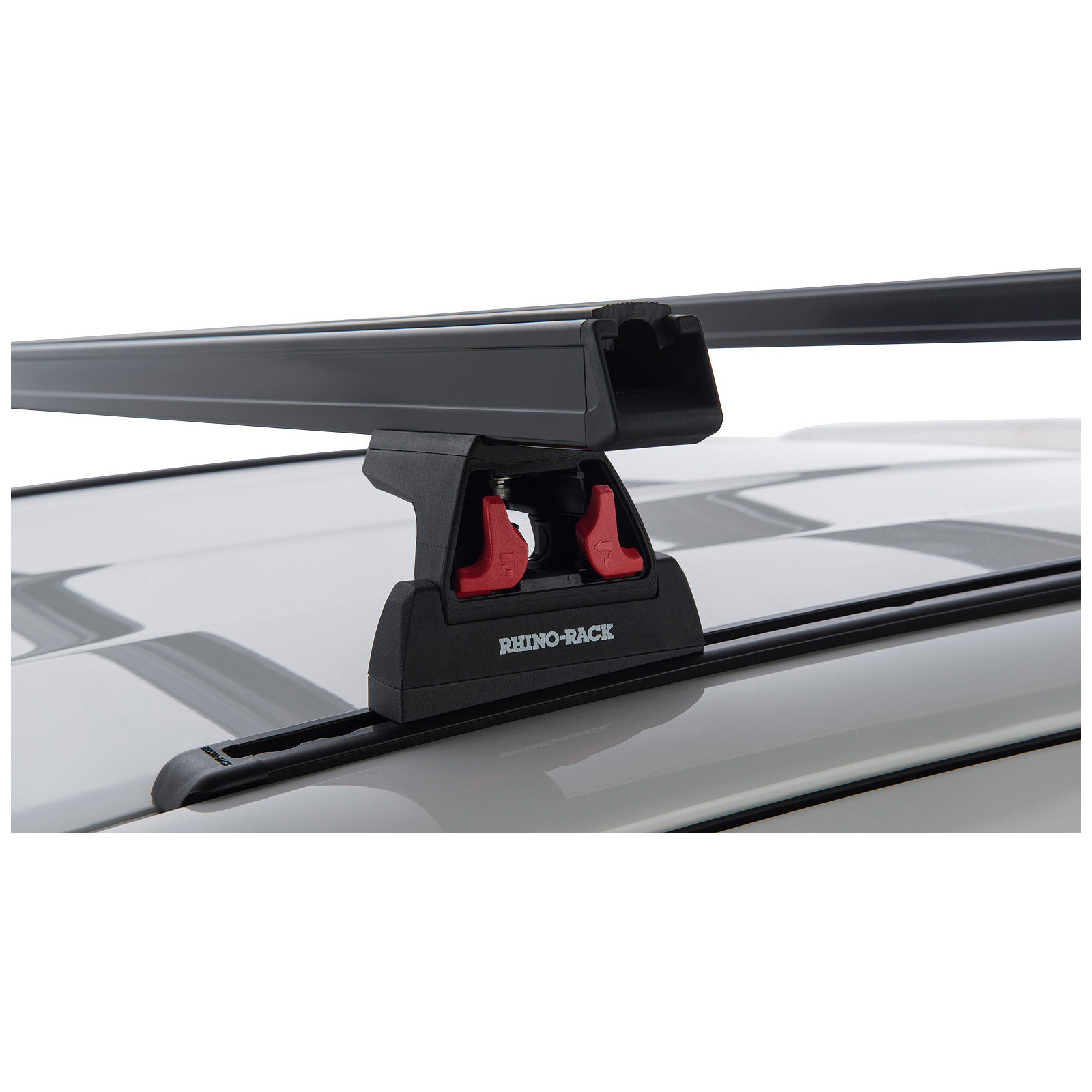 Kit 2 barres de toit noires RHINO-RACK Heavy Duty RLT600 Trackmount • JA9128 