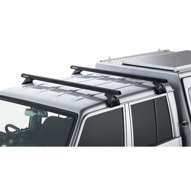 Kit 2 barres de toit noires RHINO-RACK Heavy Duty RL110 • JA9219 