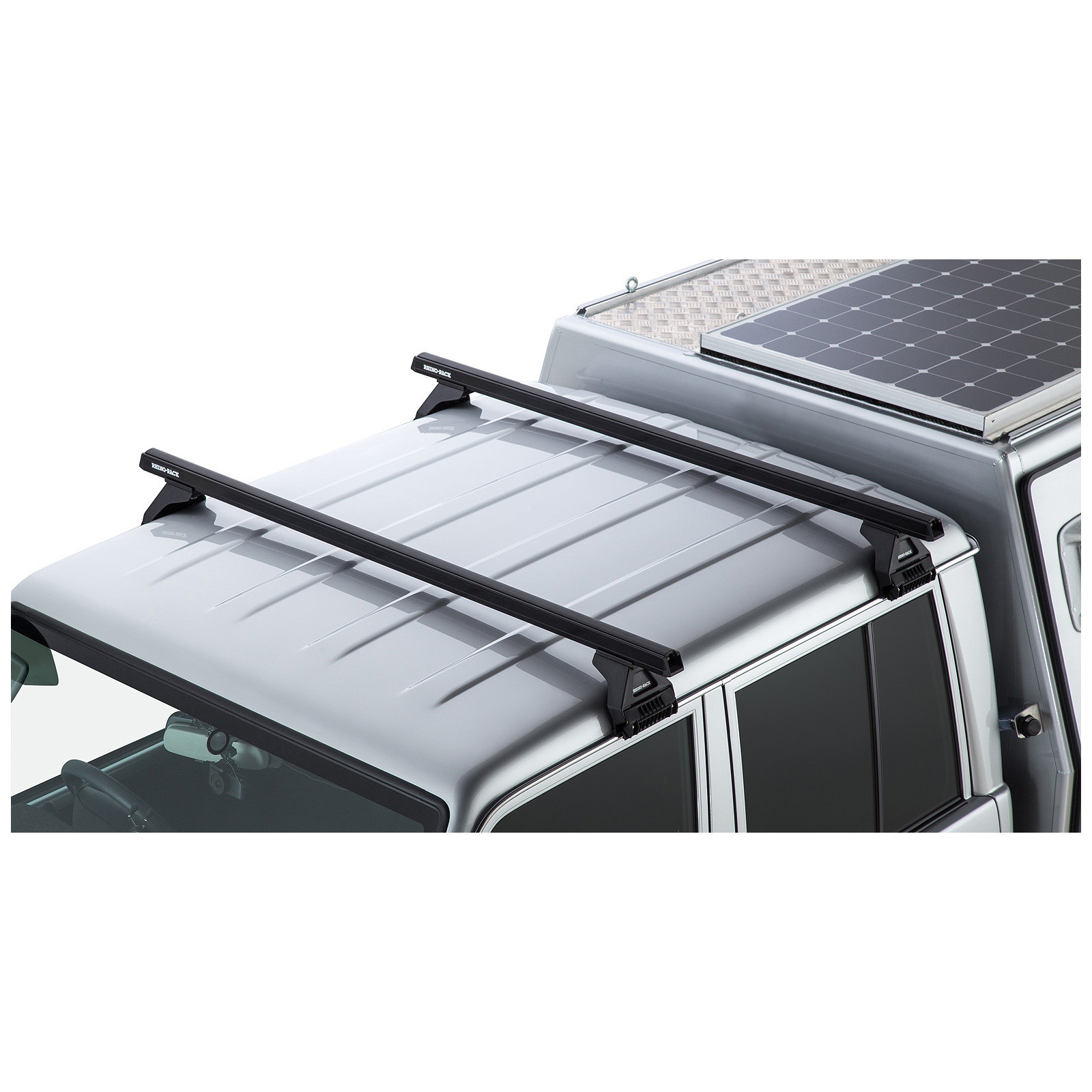 Kit 2 barres de toit noires RHINO-RACK Heavy Duty RL110 • JA9219 