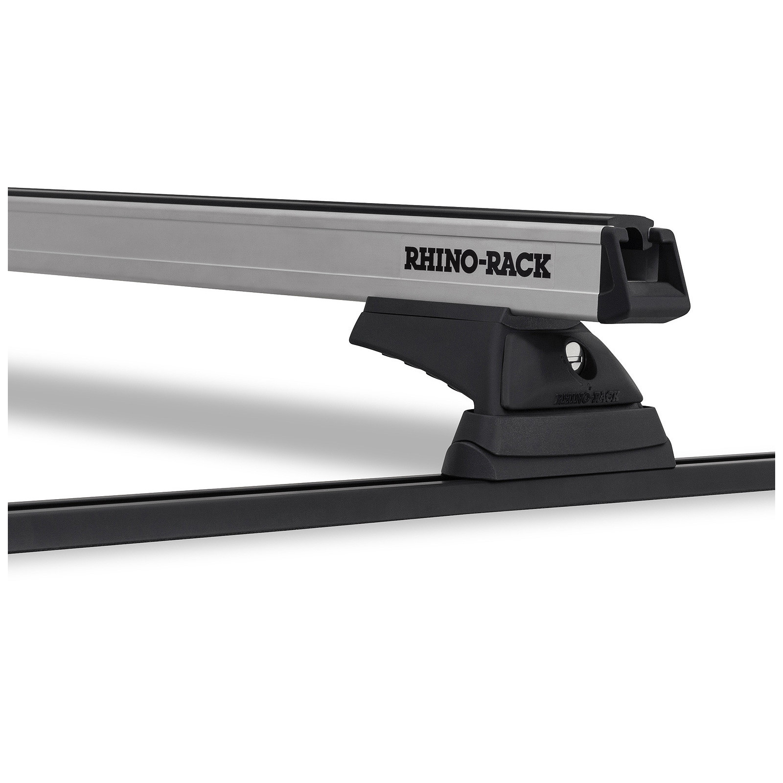 Kit 2 barres de toit noires RHINO-RACK Heavy Duty RCL Trackmount • JB0032 