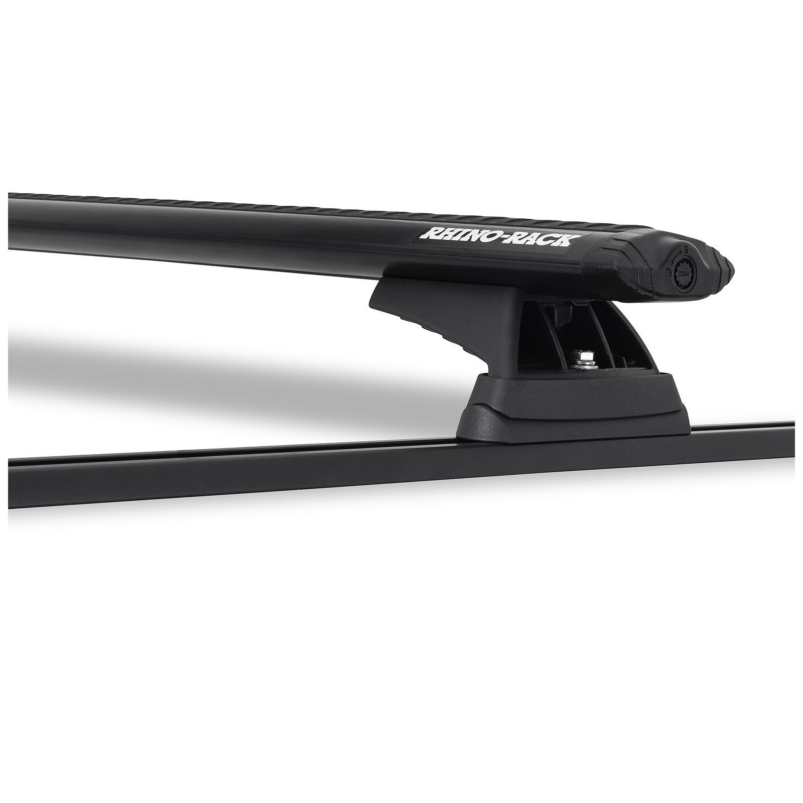 Kit 2 barres de toit noires RHINO-RACK Vortex RCL Trackmount • JB0048 