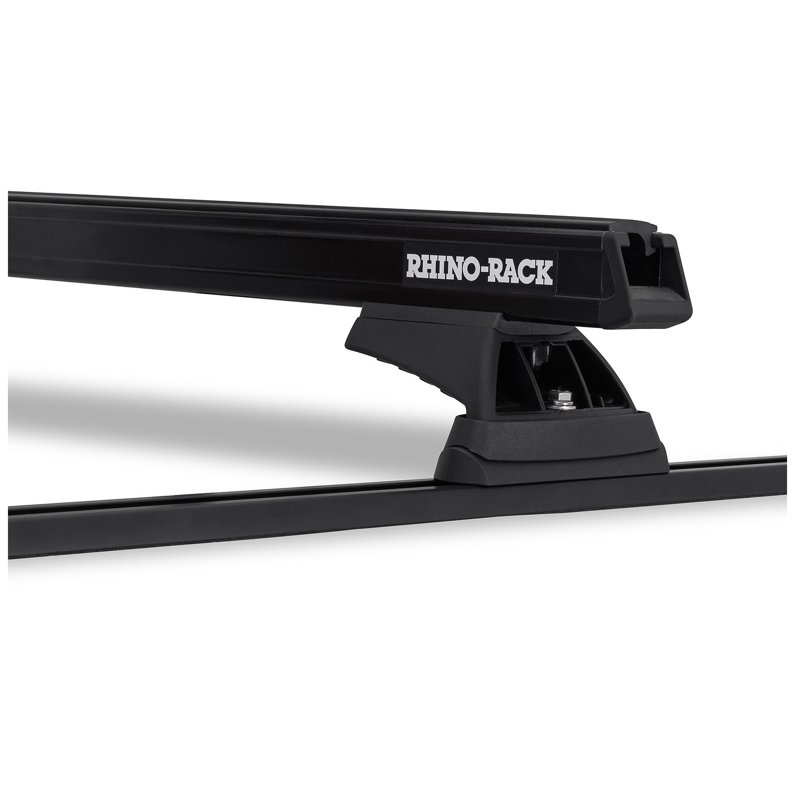 Kit 2 barres de toit noires RHINO-RACK Heavy Duty RCL Trackmount • JB0072 