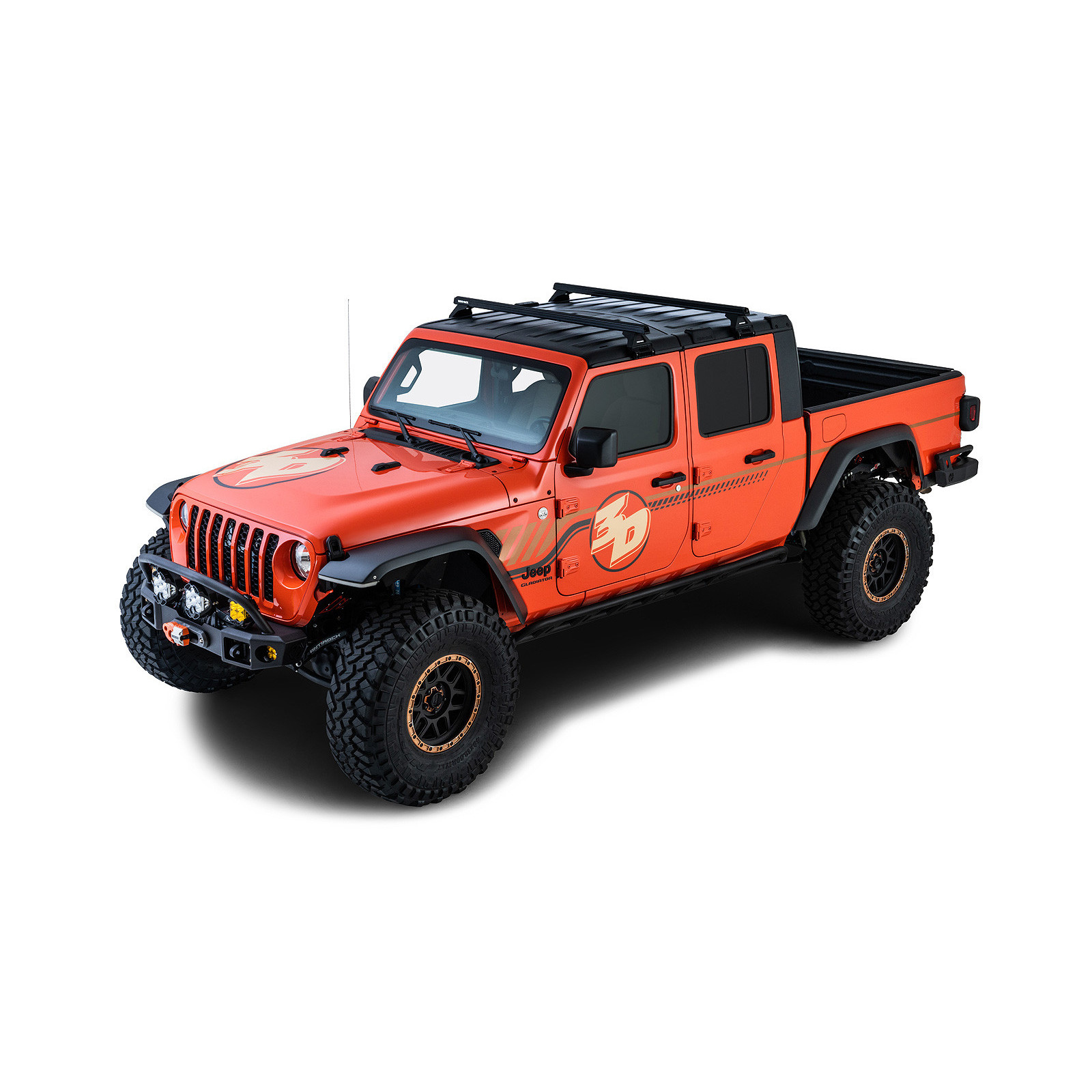 Kit 2 barres de toit noires RHINO-RACK Heavy Duty RL110 • JB0101 