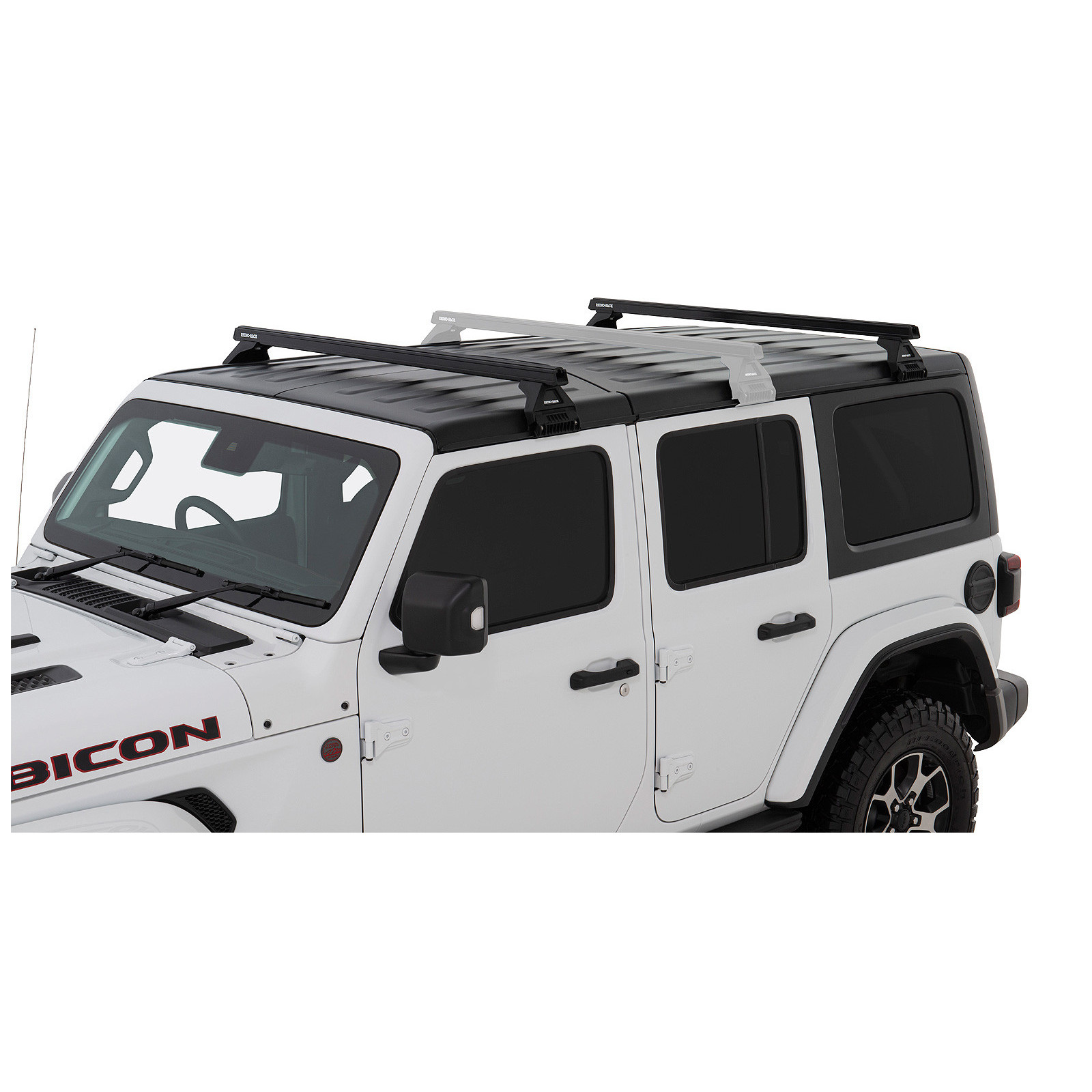 Kit 2 barres de toit noires RHINO-RACK Heavy Duty RL110 • JB0101 