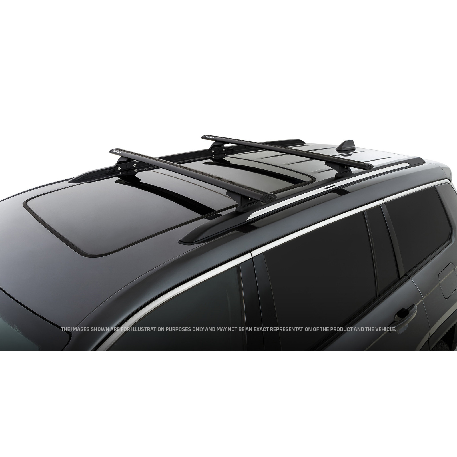 Kit 2 barres de toit noires RHINO-RACK Vortex RCL • JB0192 