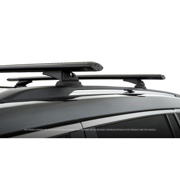 Kit 2 barres de toit noires RHINO-RACK Vortex RCL • JB0192 