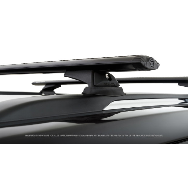 Kit 2 barres de toit noires RHINO-RACK Vortex RCL • JB0192 