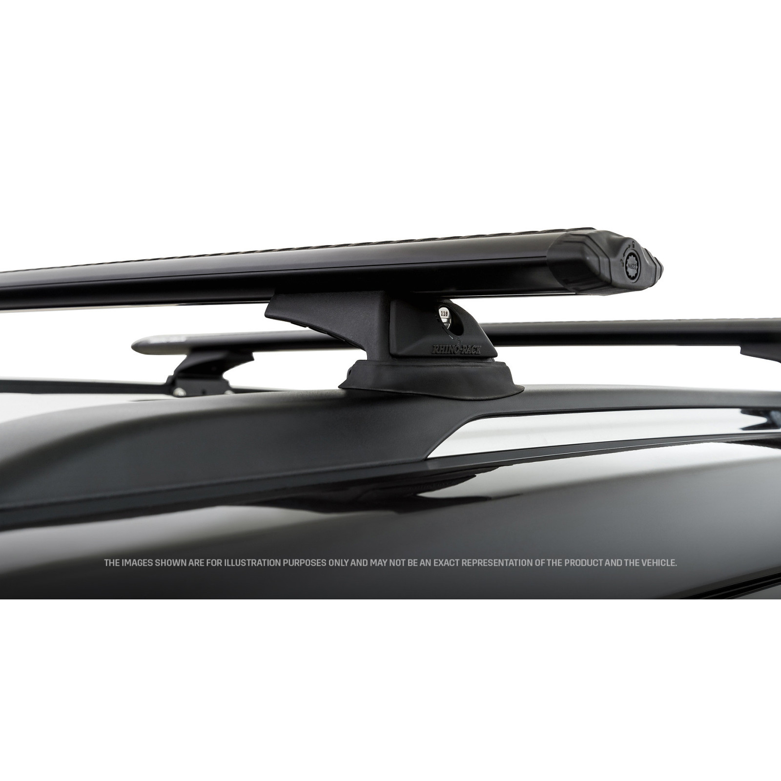 Kit 2 barres de toit noires RHINO-RACK Vortex RCL • JB0192 