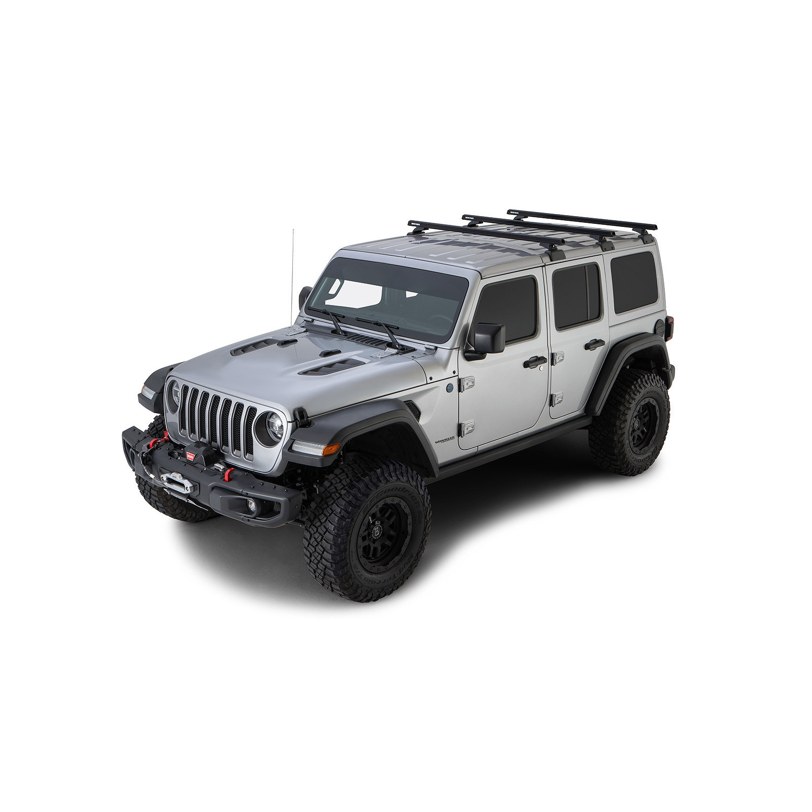 Kit 3 barres de toit noires RHINO-RACK Heavy Duty RCL Backbone • JB0882 