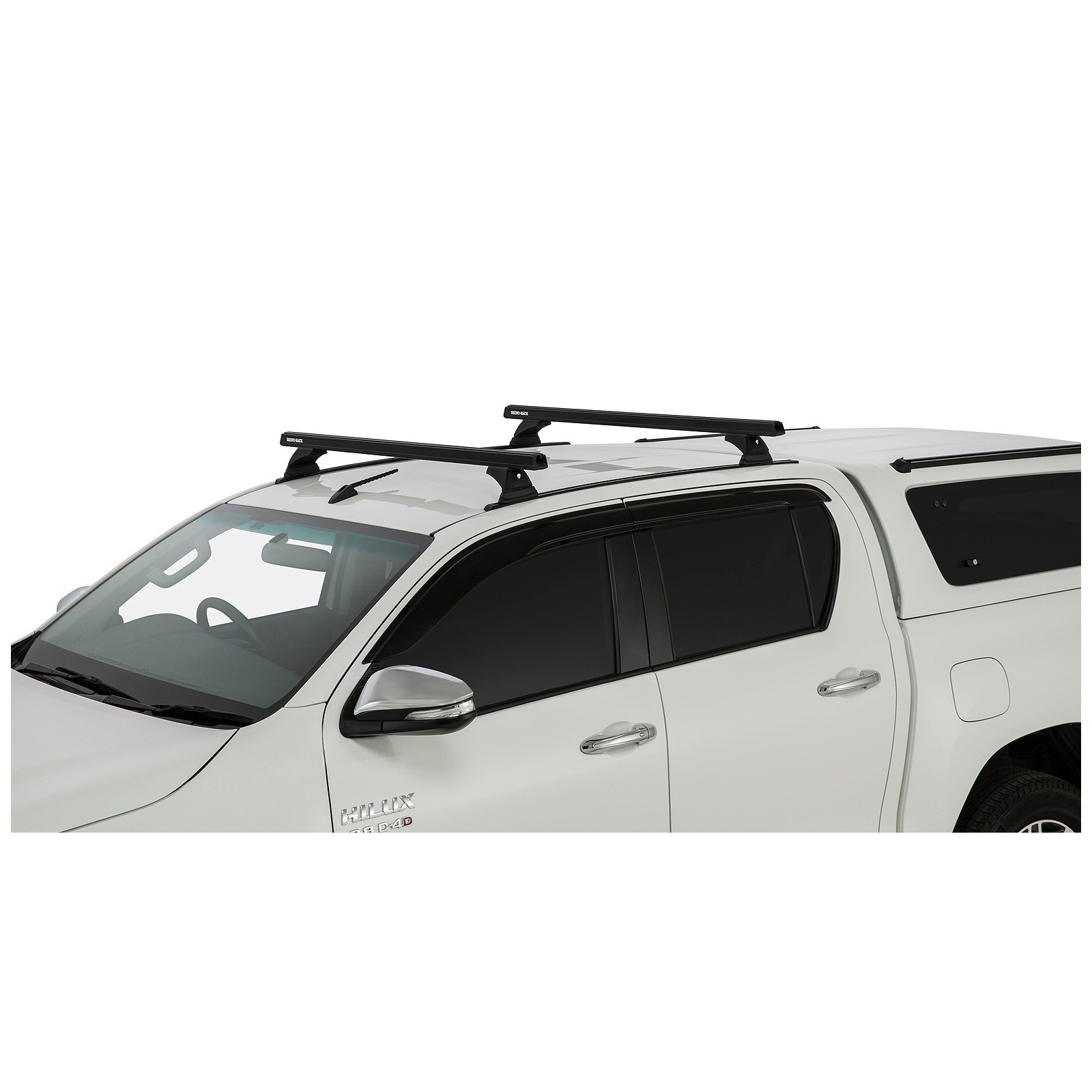 Kit 2 barres de toit noires RHINO-RACK Heavy Duty RCH Trackmount • JB0952 