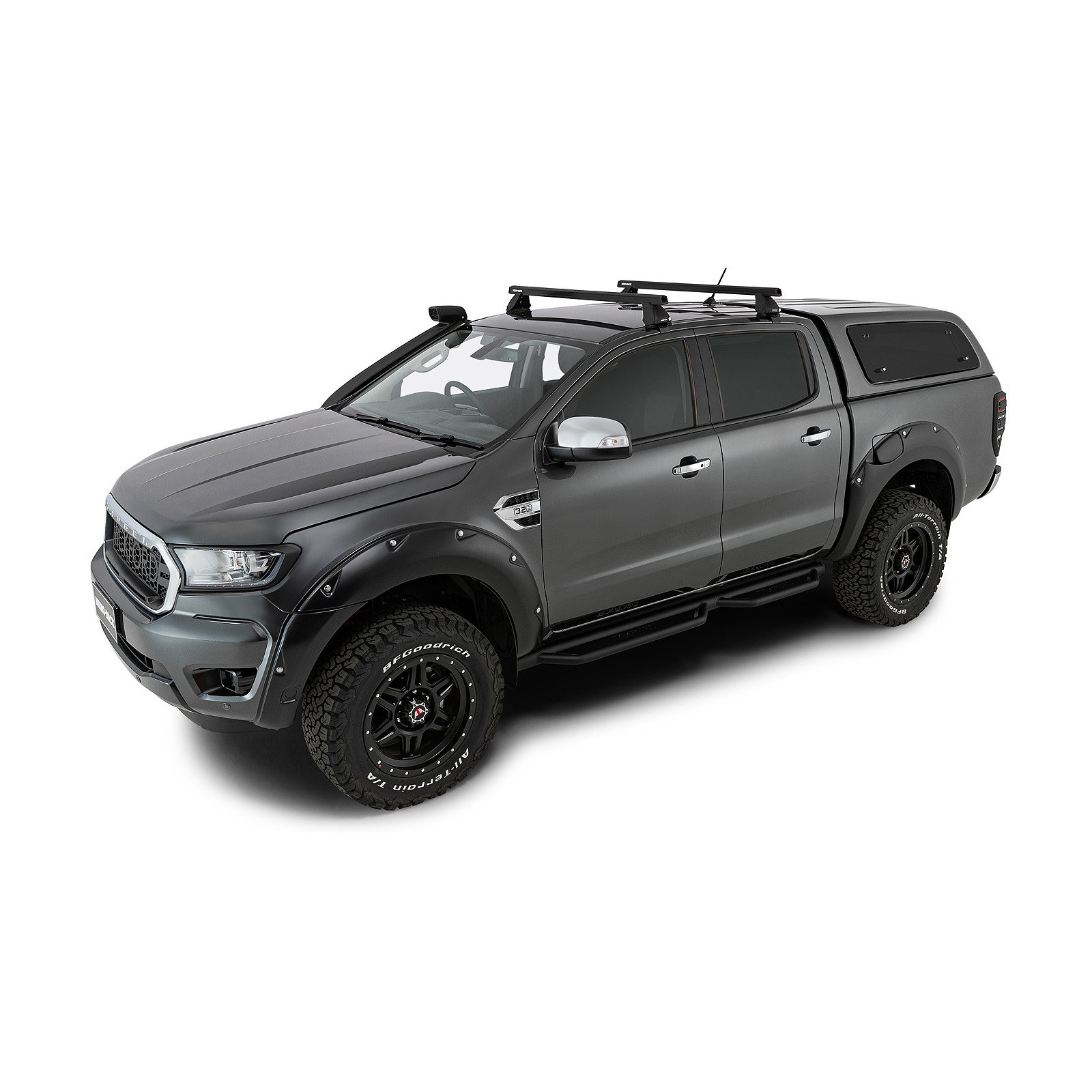 Kit 2 barres de toit noires RHINO-RACK Heavy Duty 2500 • JB0963 