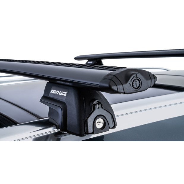 Kit 2 barres de toit noires RHINO-RACK Vortex SX • JB1646 