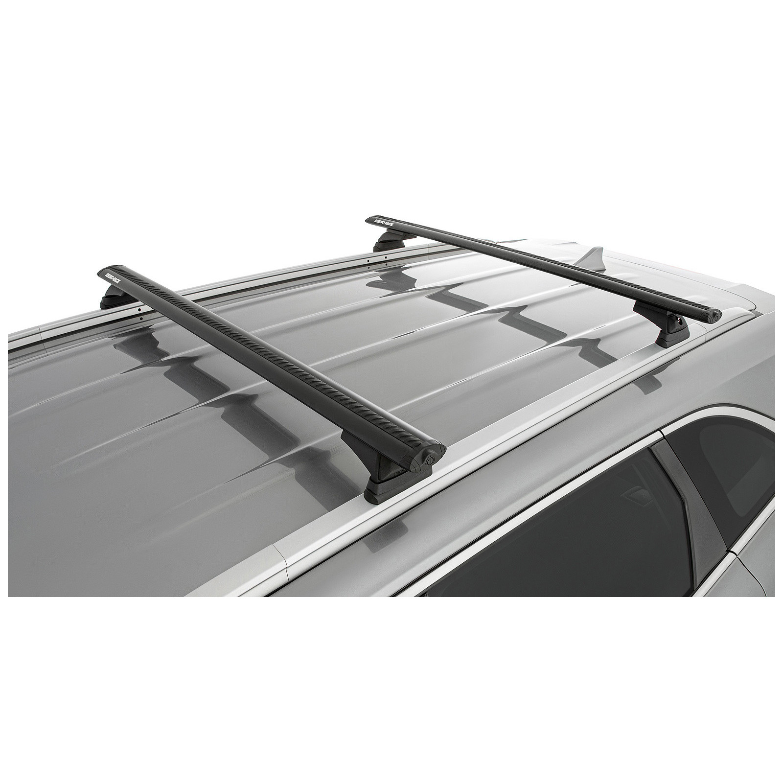 Kit 2 barres de toit noires RHINO-RACK Vortex RCL • JC-00016 