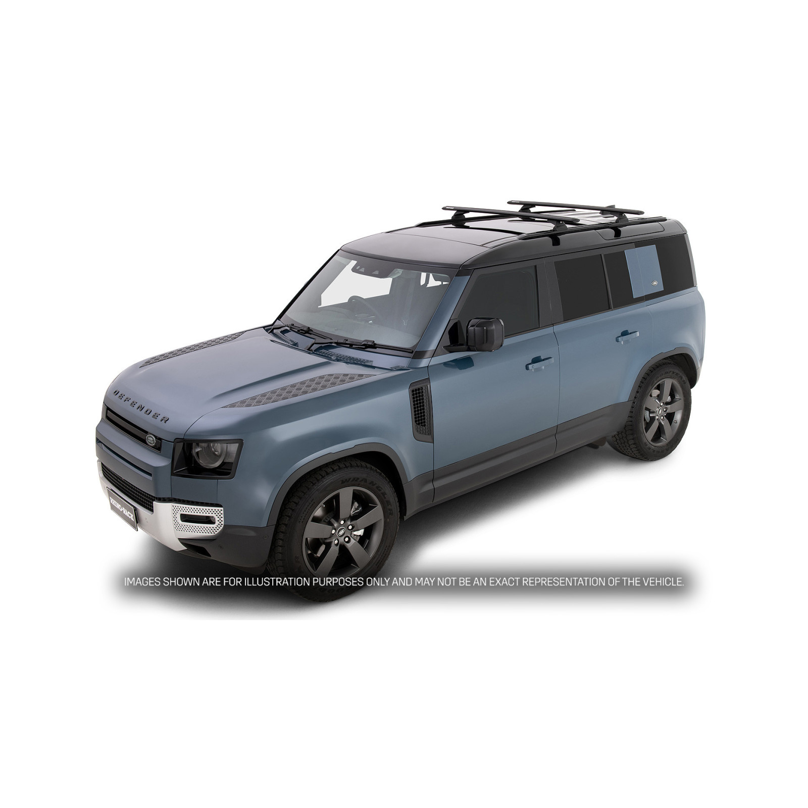 Kit 2 barres de toit noires RHINO-RACK Vortex RCL • JC-01410 