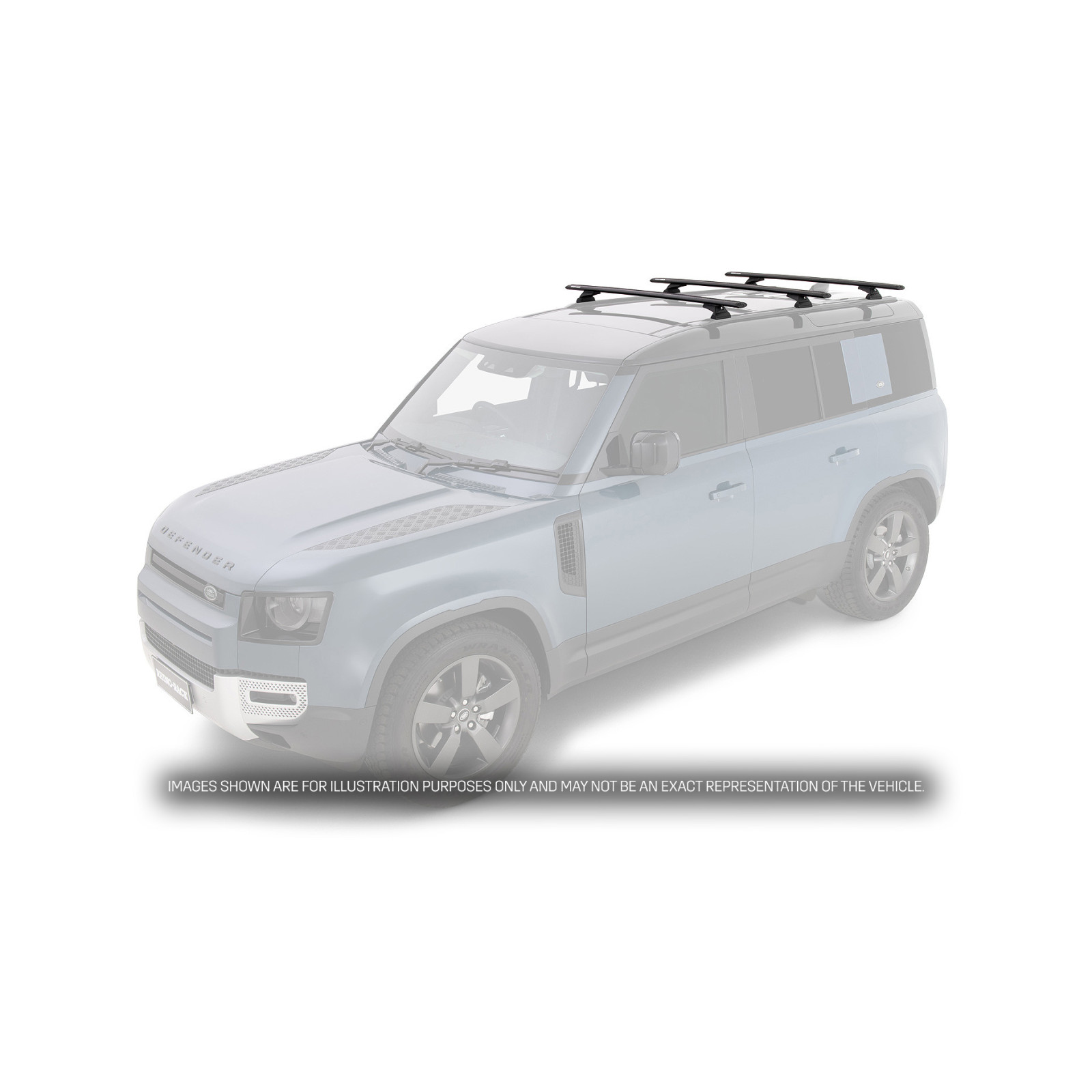 Kit 3 barres de toit noires RHINO-RACK Vortex RCL • JC-01411 