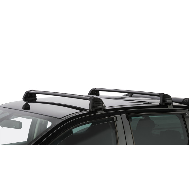 Kit 2 barres de toit noires RHINO-RACK Vortex ROC25 Flush • RV0321B 