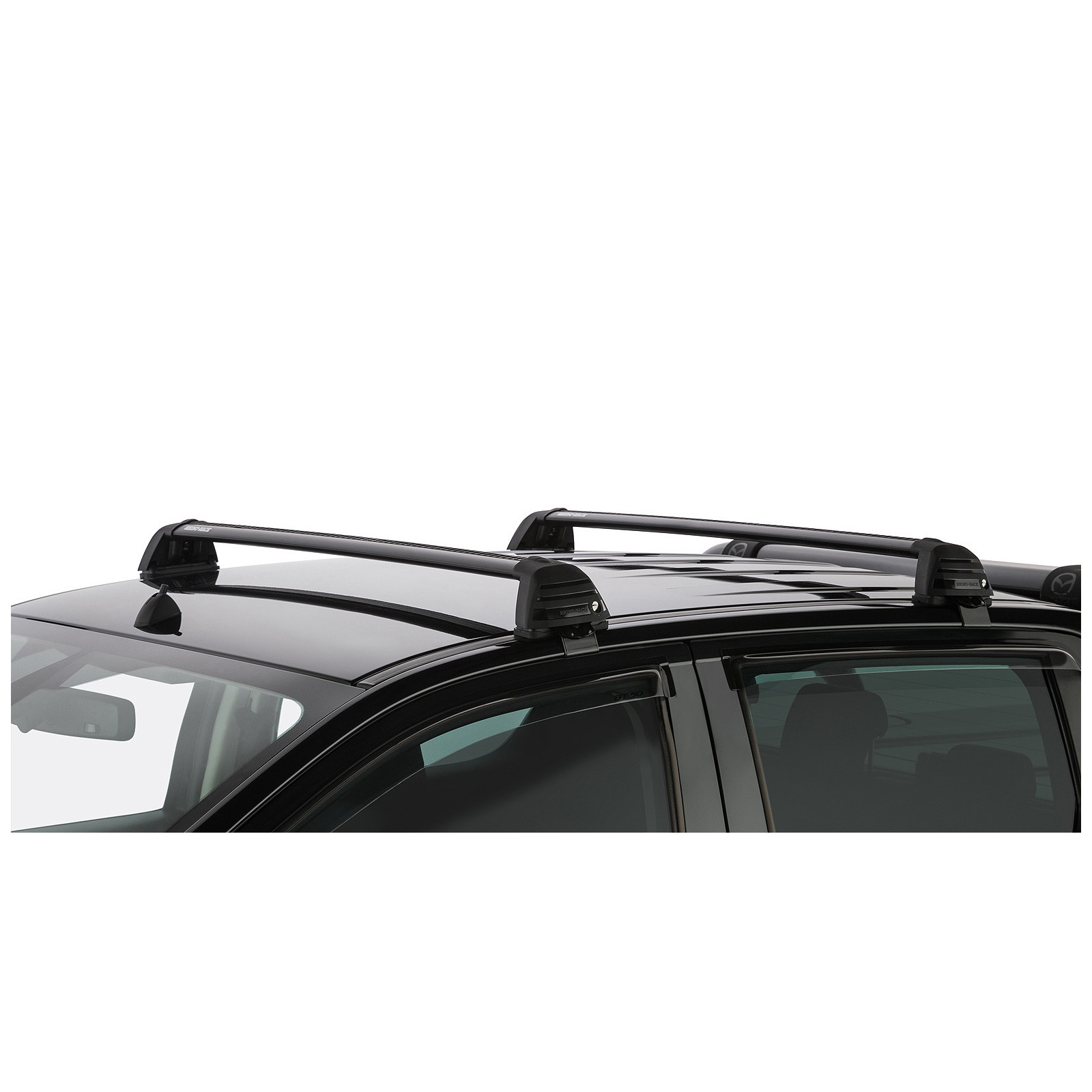 Kit 2 barres de toit noires RHINO-RACK Vortex ROC25 Flush • RV0321B 