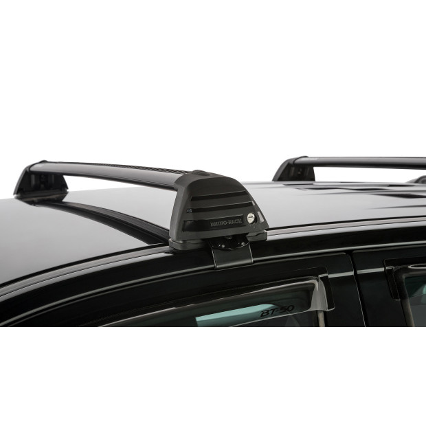 Kit 2 barres de toit noires RHINO-RACK Vortex ROC25 Flush • RV0321B 