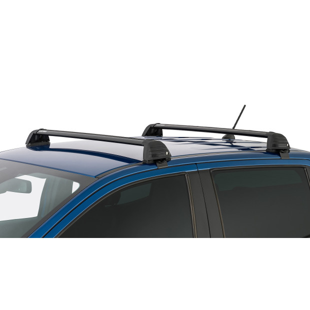 Kit 2 barres de toit noires RHINO-RACK Vortex ROC25 Flush • RV0321B 