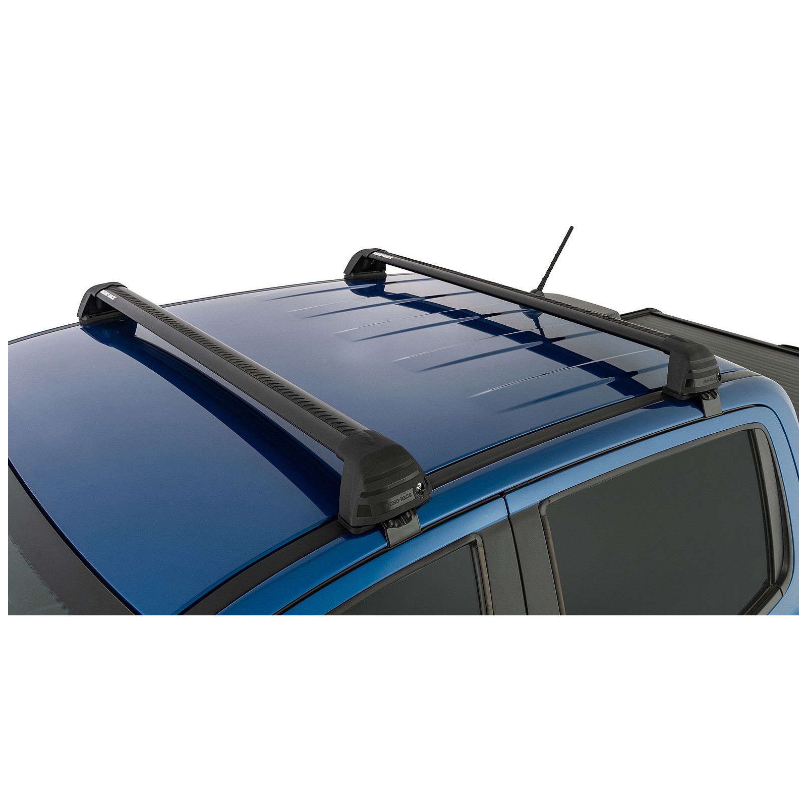 Kit 2 barres de toit noires RHINO-RACK Vortex ROC25 Flush • RV0321B 