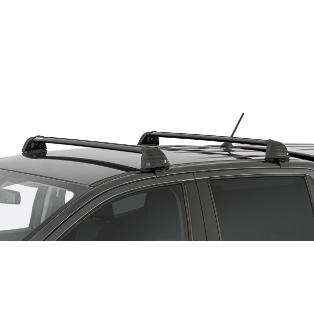 Kit 2 barres de toit noires RHINO-RACK Vortex ROC25 Flush • RV0321B 