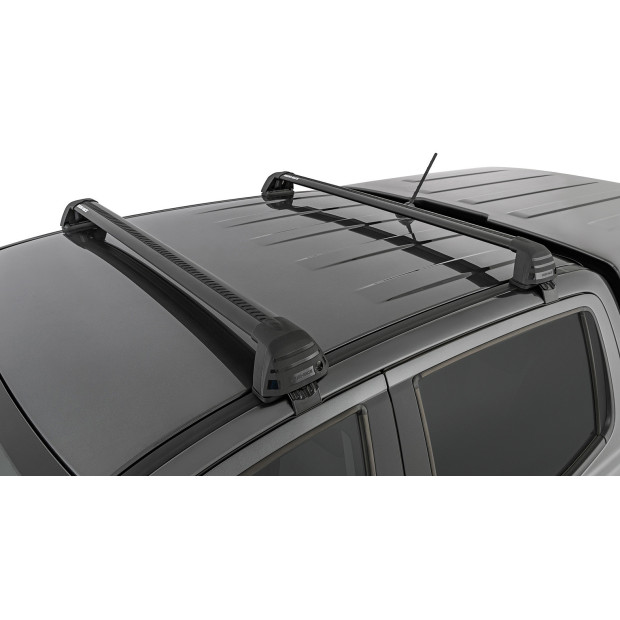 Kit 2 barres de toit noires RHINO-RACK Vortex ROC25 Flush • RV0321B 