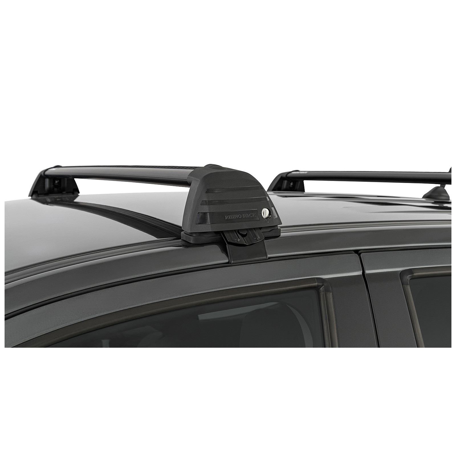 Kit 2 barres de toit noires RHINO-RACK Vortex ROC25 Flush • RV0321B 