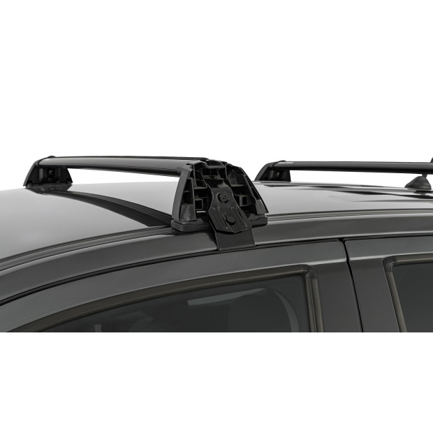 Kit 2 barres de toit noires RHINO-RACK Vortex ROC25 Flush • RV0321B 