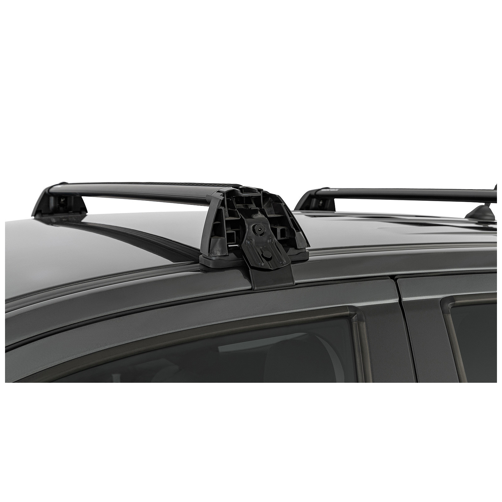 Kit 2 barres de toit noires RHINO-RACK Vortex ROC25 Flush • RV0321B 