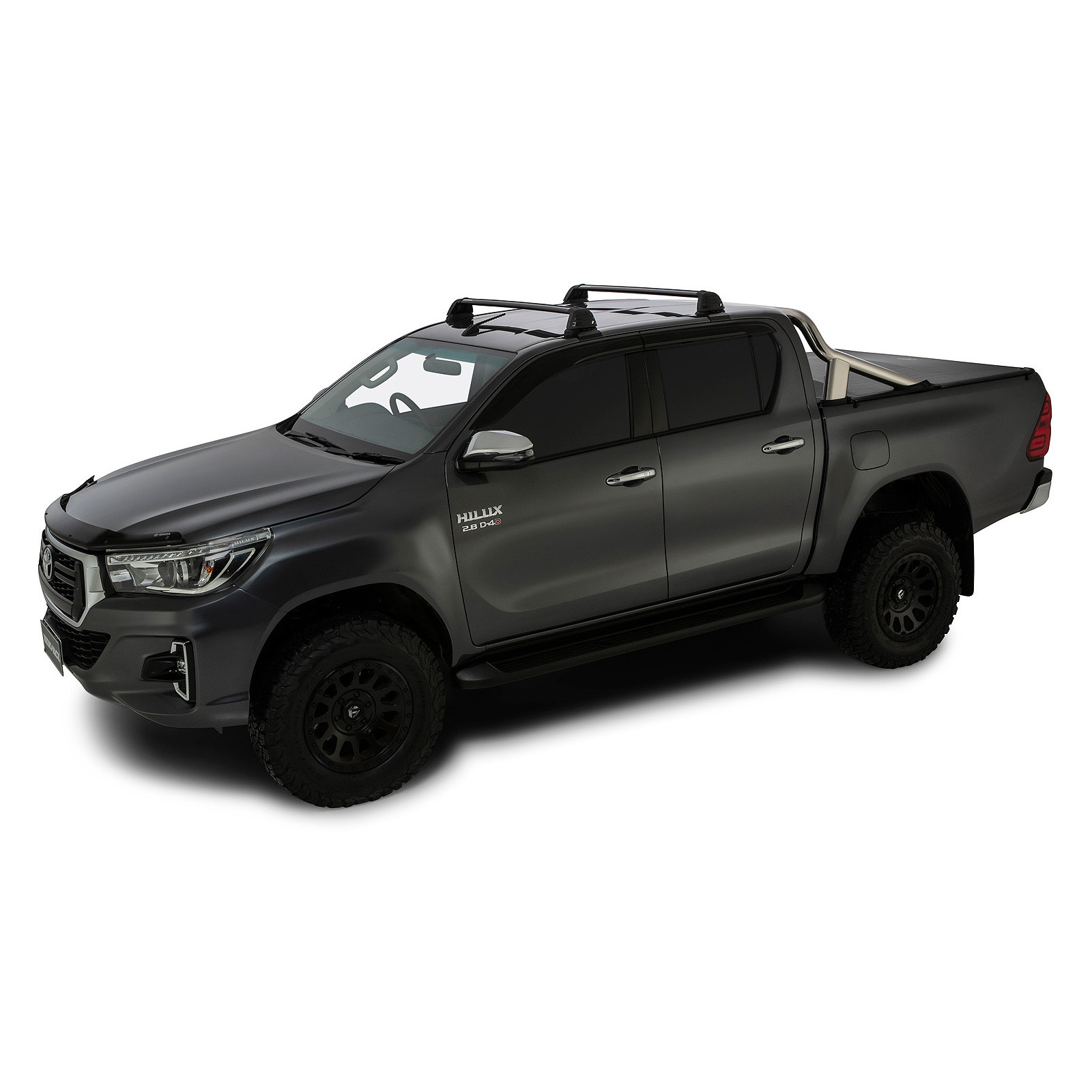 Kit 2 barres de toit noires RHINO-RACK Vortex ROC25 Flush • RV0657B 