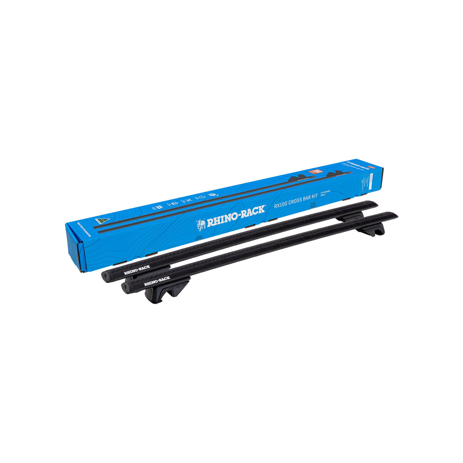 Kit 2 barres de toit noires RHINO-RACK Vortex RX • RXB1VA126 