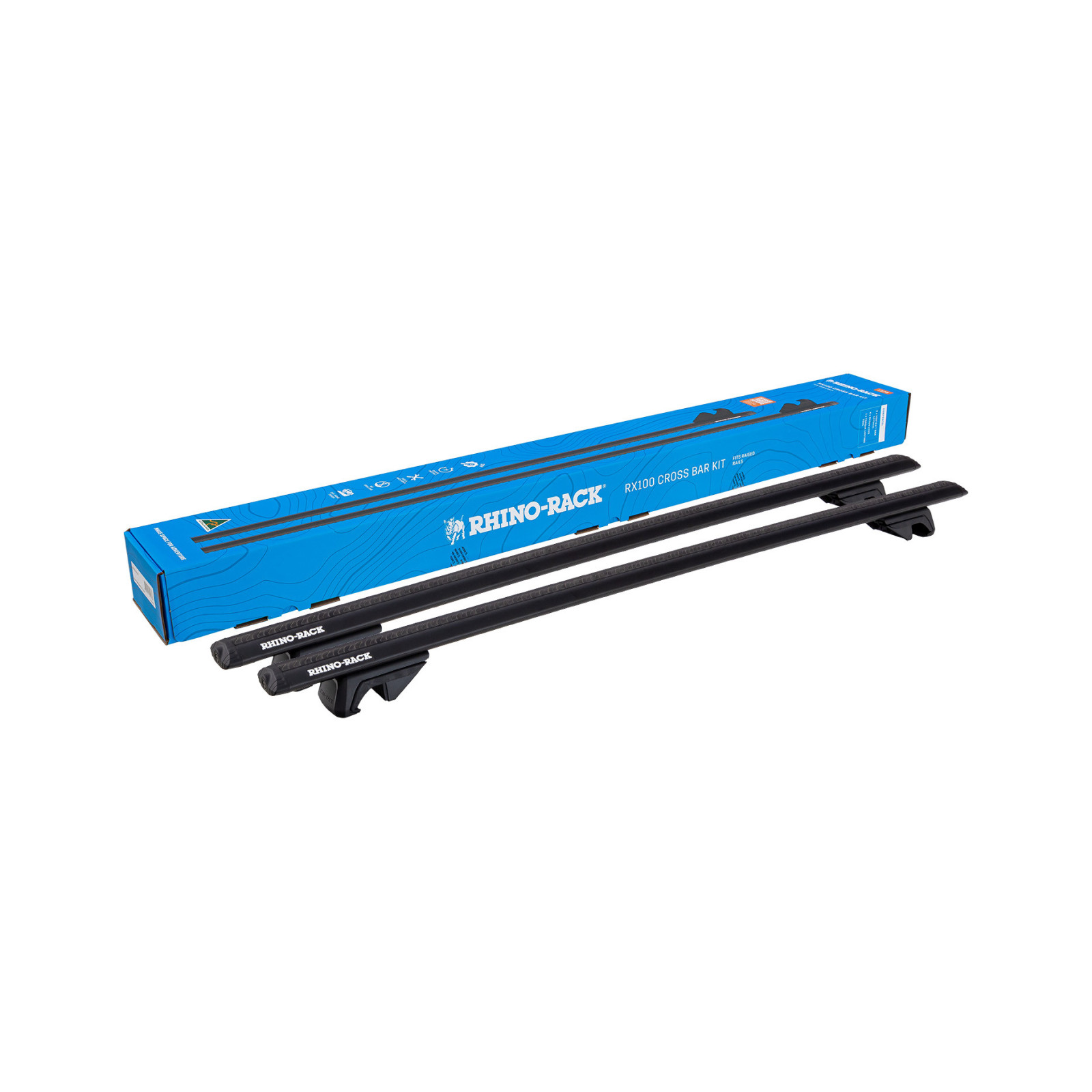 Kit 2 barres de toit noires RHINO-RACK Vortex RX • RXB1VA137 