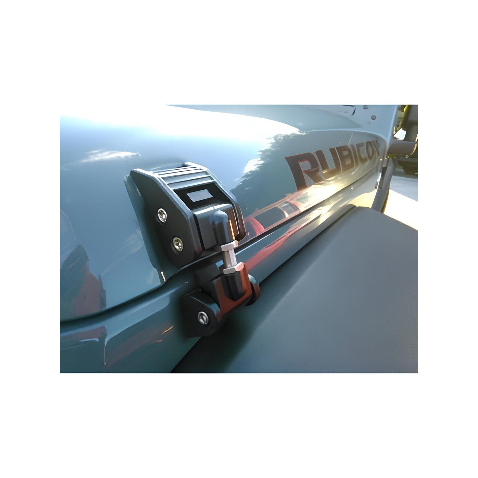 Attaches capot en aluminium anodisé noir pour Jeep Wrangler JK - la paire 