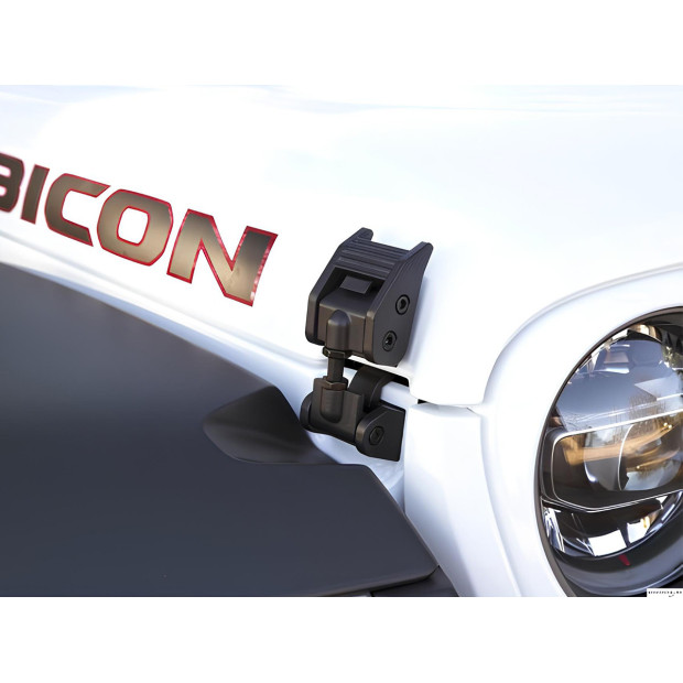 Attaches capot en aluminium anodisé noir pour Jeep Wrangler JK - la paire 