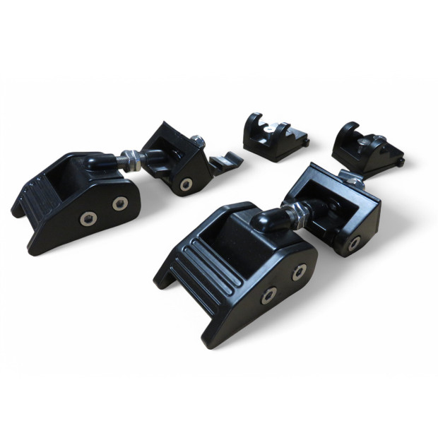 Attaches capot en aluminium anodisé noir pour Jeep Wrangler JK - la paire 