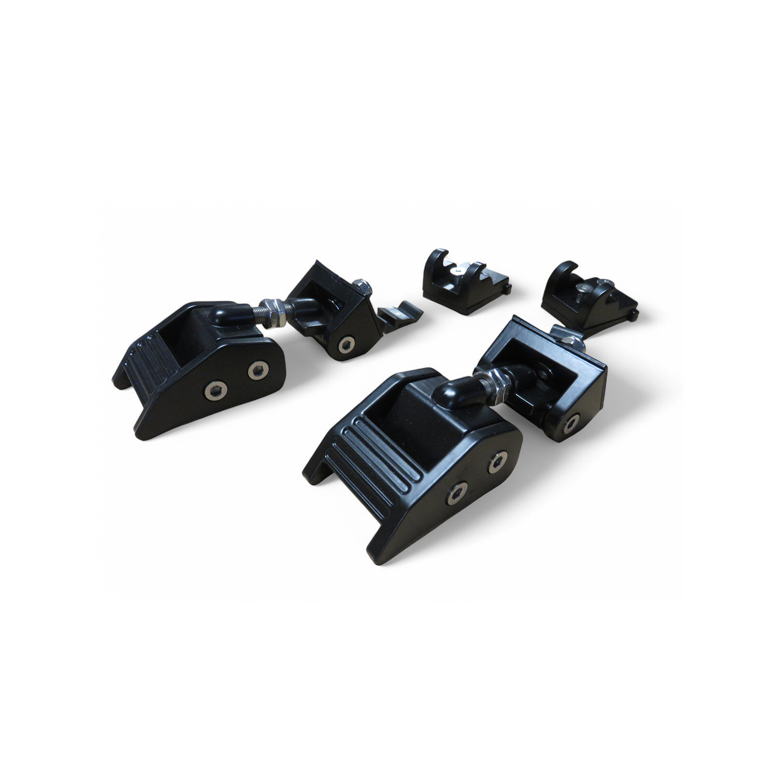 Attaches capot en aluminium anodisé noir pour Jeep Wrangler JK - la paire 
