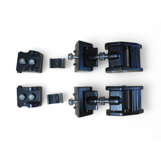 Attaches capot en aluminium anodisé noir pour Jeep Wrangler JK - la paire 