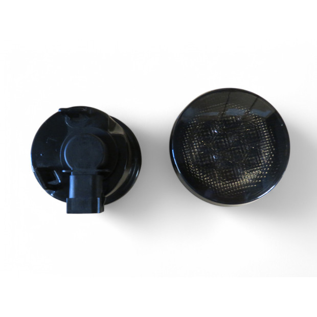 Feux clignotants fumés leds de calandre pour Jeep Wrangler JK - la paire 