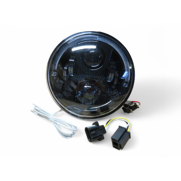 Optique leds rond Ø7 pouces fond noir - Jeep Nissan Land Rover Toyota phares ronds 