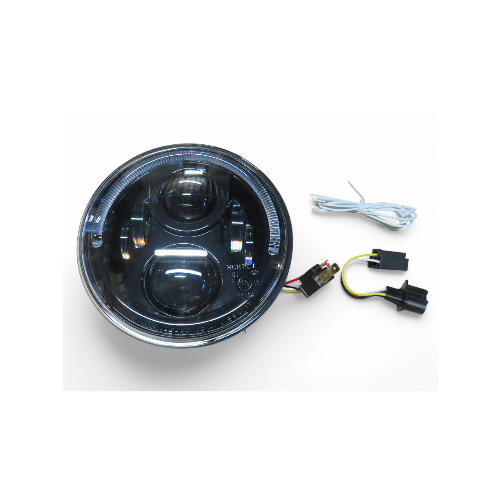 Optique leds rond Ø7 pouces fond noir - Jeep Nissan Land Rover Toyota phares ronds 