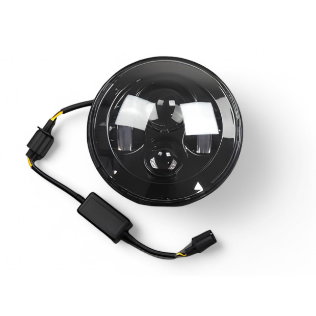 Optique leds rond Ø7 pouces fond noir - Jeep Nissan Land Rover Toyota phares ronds 