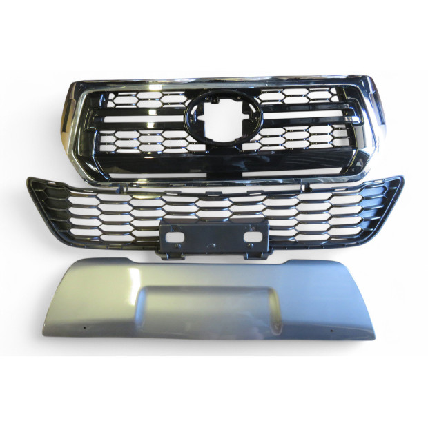 Pare chocs arrière chromé complet adaptable pour Hilux Revo 