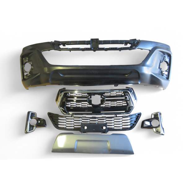 Pare chocs arrière chromé complet adaptable pour Hilux Revo 