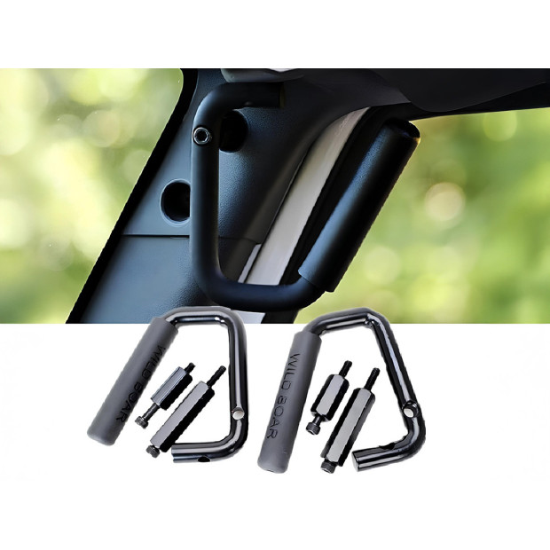 Poignée de maintien sur montant de pare brise pour Jeep Wrangler JK - la paire 
