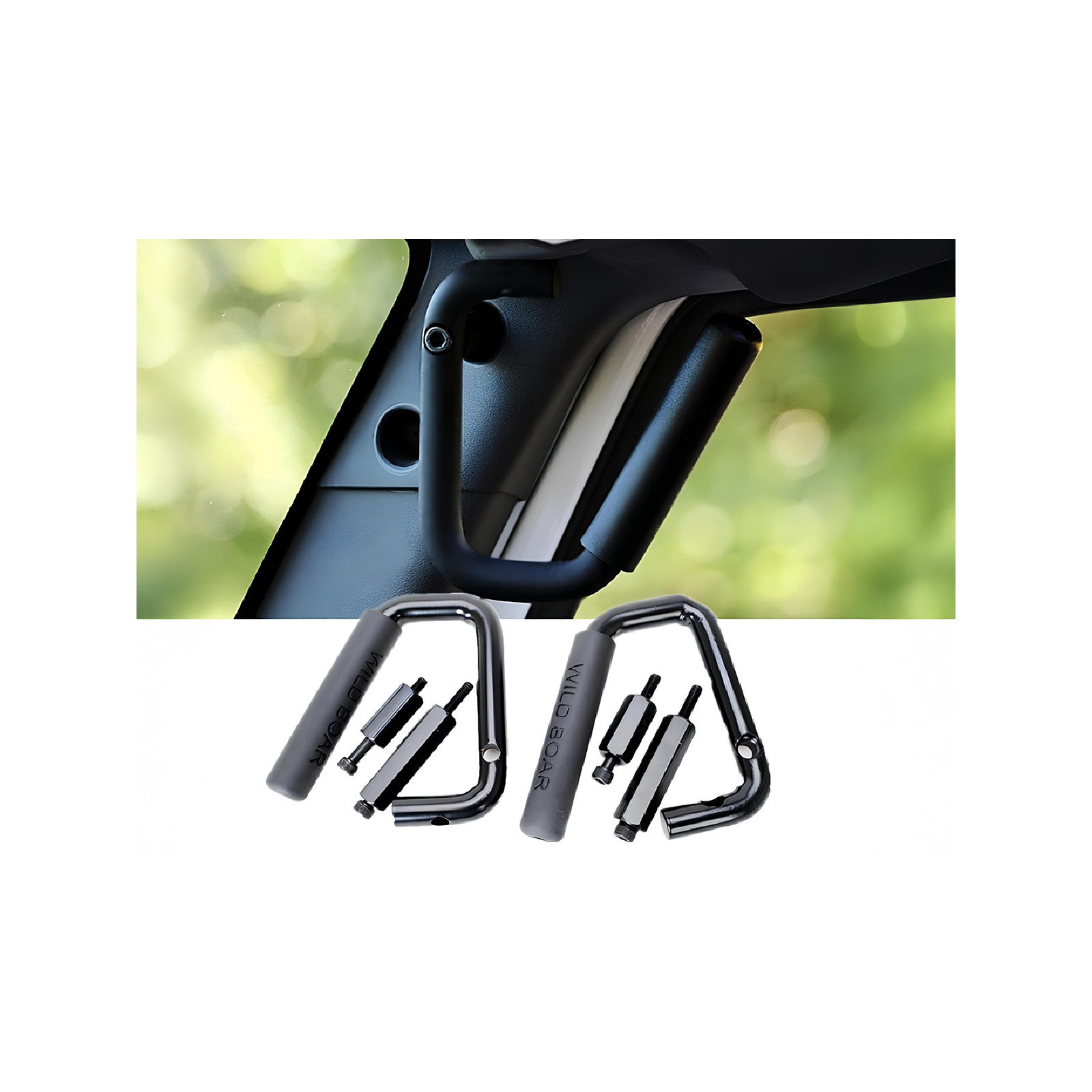 Poignée de maintien sur montant de pare brise pour Jeep Wrangler JK - la paire 