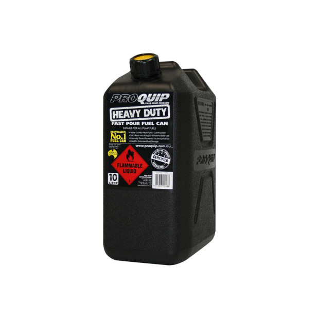 Jerrycan carburant - plastique noir 10L - avec bec verseur amovible 